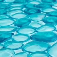 SlipX Solutions Non Slip Pebble Bath Mat for Shower & Bathtub 38x17 | River Rock Look | Accupressure | Massage Bath Mats for Tub | 188 Suction Cups | Machine Washable, Aqua Pebbles