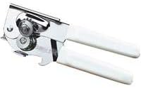 Swing-A-Way Portable Can Opener, Features an Ergonimic Handle for Optimal Comfort, and Built-in Bottle Opener for a 2-in-1 Tool, Durable Cutting Wheel, White
