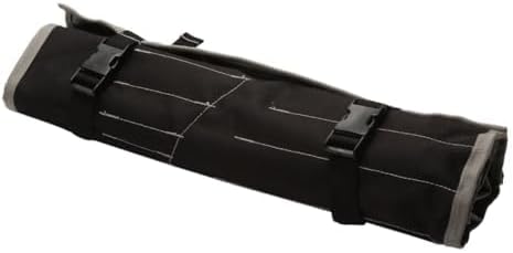 BULL TOOLS 28 Pockets Hand Crafted Heavy Weight Water Proof 18 Oz. Ballistic Polyester Oxford Canvas Metric & SAE Wrenches and Tools Bag Organizer Roll Up Pouch - Black - (Tools are not Included)