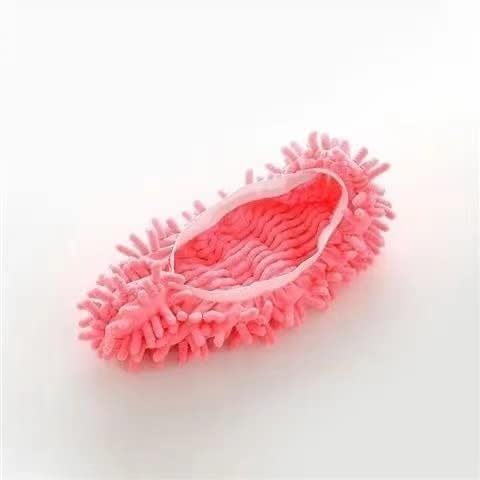 Mop Slippers,Mop Shoes,Dust Duster, Mop Socks for Women Men Kids Foot, Microfiber Reusable for House Office Bathroom Kitchen (Pink-2pairs,One Size)