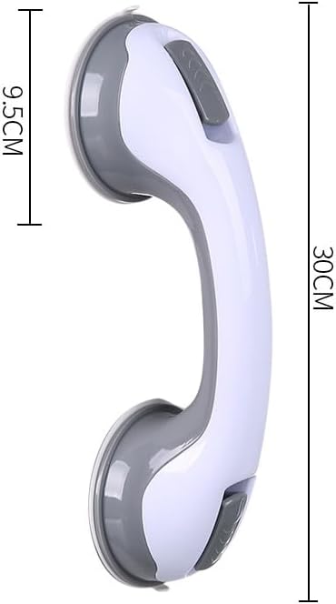 HONEYSEW 2 Pack Grab Bars for Bathtubs and Showers Suction Cup Grab Bar, Heavy Duty Shower Handle Removable Bath Handrails for Seniors and Elderly, Bathroom Safety Grip No Drilling Waterproof (Gray)