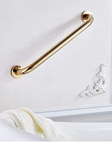 24-Inch Grab Bar Safety Handrail, Polished Gold, Heavy-Duty Construction Armrest, Bathroom Shower Bathtub Support for Hotel/Motel/Home