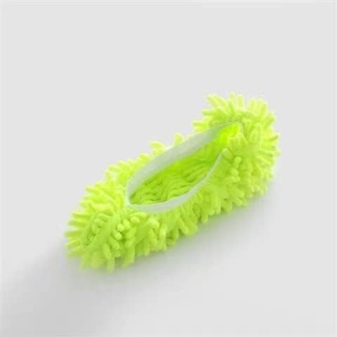 Mop Slippers,Mop Shoes,Dust Duster, Mop Socks for Women Men Kids Foot, Microfiber Reusable for House Office Bathroom Kitchen (Green,One Size)