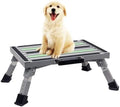 Iron RV Steps, 4-Level Adjustable Folding Step Stool with Non-Slip Rubber Feet, Non-Slip Fluorescent Strip Platform Rv Accessories, Supports Up to 1000 lbs - Gray