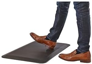 Safco Anti-Fatigue Mat, 20" x 30", Reduces Fatigue, Increases Comfort, Durable Self-Skinning Polyurethane for Home & Office, Black