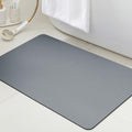 ACCUMTEK Non Slip Bath Mat, Thin Bathroom Rugs Fit Under Door, Quick Dry Bath Mats, Machine Washable Bath Rugs for Bathroom, Bathtub & Kitchen, Bathtub & Kitchen, Grey/Solid/24 x17