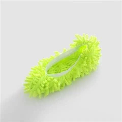 Mop Slippers,Mop Shoes,Dust Duster, Mop Socks for Women Men Kids Foot, Microfiber Reusable for House Office Bathroom Kitchen (Green-2pairs,One Size)