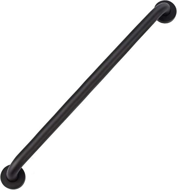 supregear Grab Bars for Wall, Bathroom Shower Handle for Seniors, 1 Inch Diameter 201 Stainless Steel Safety Hand Rail, Wall Mounted Toilet Bathtub Support, Black Finish, 20 Inch