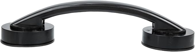 Large Black Suction Cup Handle - 9.04X2.36X2.16in Punch-Free Adhesive Grab Bar for Bathroom Safety Shower and Sliding Glass Door Mobility Assistance