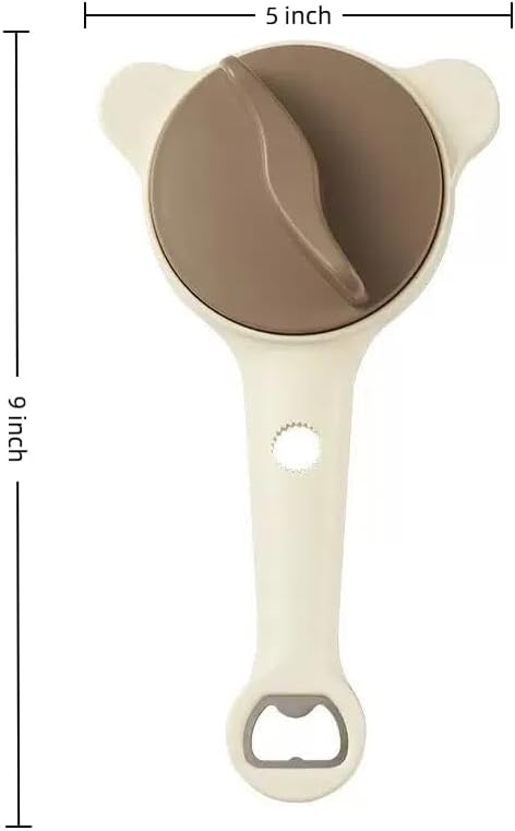 4-in-1 Jar Opener for Seniors, Easy Grip Adjustable Lid Opener for Weak Hands, Multi Function Bottle & Jar Opener, Kitchen Tool for Opening Tight Lids and Caps (Beige)