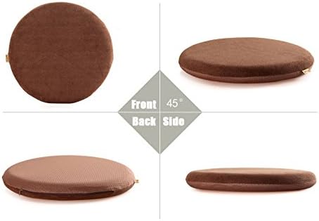 Sigmat Memory Foam Seat Cushion Anti-Slip Soft Round Stool Cushion Chair Pad 16 Inch Coffee