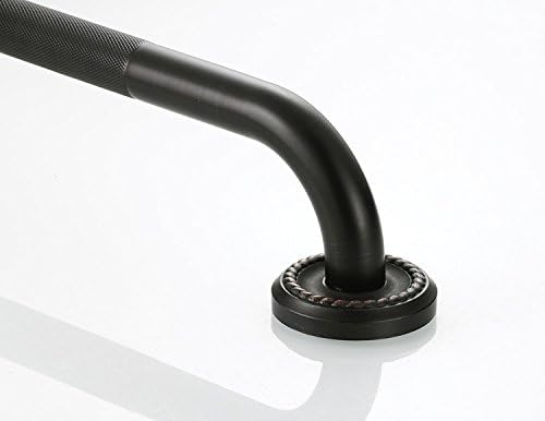 18-Inch Grab Bar Featuring Anti-Slip Handrail, Solid Brass, Oil Rubbed Bronze, Heavy-Duty Construction Armrest, Bathroom Bathtube Shower Safety Rail
