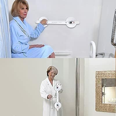 17inch Suction Shower Grab Bar, Portable Shower Handle Bar Suction Grip Bar Bathtub Handle with Strong Hold Suction Cup Fitting and Rapid Release for Bathroom(Max Capacity :253lb