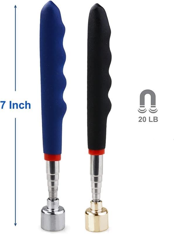 2 Pieces Magnetic Telescoping Pick-Up Tool with Pocket Clip 20 Lb Extendable Magnetic Grabber Reacher Tools 7 to 30 inches Inch Flexible Magnet Retrieval Stick Gadget Suitable Gifts for Men