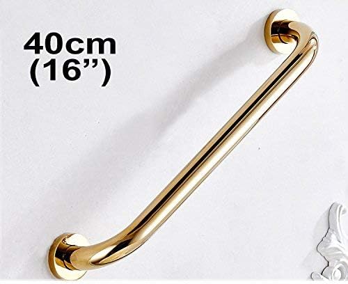 16-Inch Grab Bar for Hotel/Motel/Home Shower Safety, Polished Gold, Heavy-Duty Construction Armrest, Bathroom Bathtub Handrail