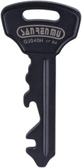 Sanrenmu Keychain GJ040 Pry BarMulti Tool with Bottle Opener Screwdriver Wheel Spoke Wrench Function Stainless Steel Small Keychain (Black)