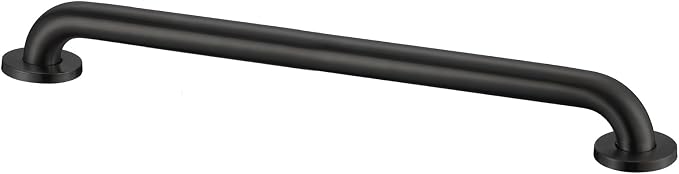 Stardrix 24-Inch ADA Compliant Grab Bar, 1.5" Diameter, Concealed Mounting Flanges, Handicap Friendly, Commercial & Residential Bathrooms, Matte Black Stainless Steel