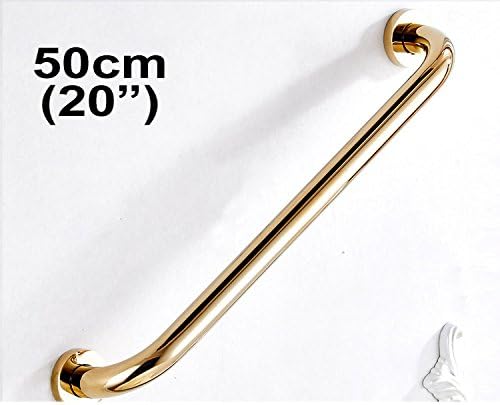 20-Inch Grab Bar for Hotel/Motel/Home Shower Safety, Solid Brass, Polished Gold, Heavy-Duty Construction Armrest, Bathroom Bathtub Handrail