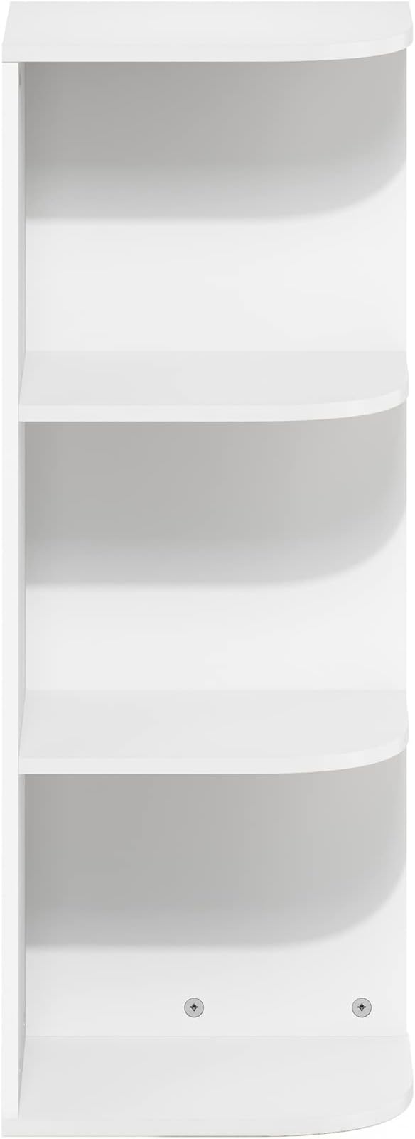 Furinno PASIR Book Shelf, 3-Tier Corner Bookshelf with Open Shelf, Standing Bookcase, 9.3 x 12 x 31.5 for Organization and Storage, for Living Room, Bedroom, Home Office, White