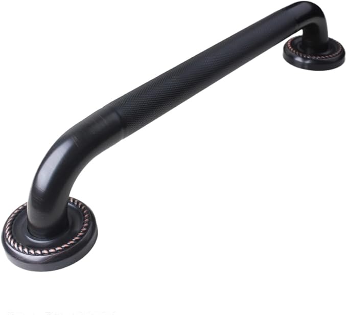 24-inch Textured Grab Bar for Bathtub and Shower, Oil Rubbed Bronze Finish, 1.25-Inch Diameter, Bathroom Toilet Saftey Hand Rail, Wall-Mounted, Great for Towel Holder/Stair Handrail