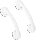 uxcell 2pcs Grab Bars for Bathtubs and Showers, 7.6" Mirror Glass Door and Window Handles Powerful Shower Suction Cup Anti-Slip Safety Bars for Senior Shower Chairs White