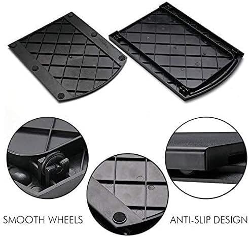 Sliding Kitchen Counter Caddy (2 Pack). Made of Durable ABS. Countertop Storage Sliding Tray - For Blender, Toaster, Kitchen Appliances. Dishwasher Proof. Includes large 'microfibre' Cloth