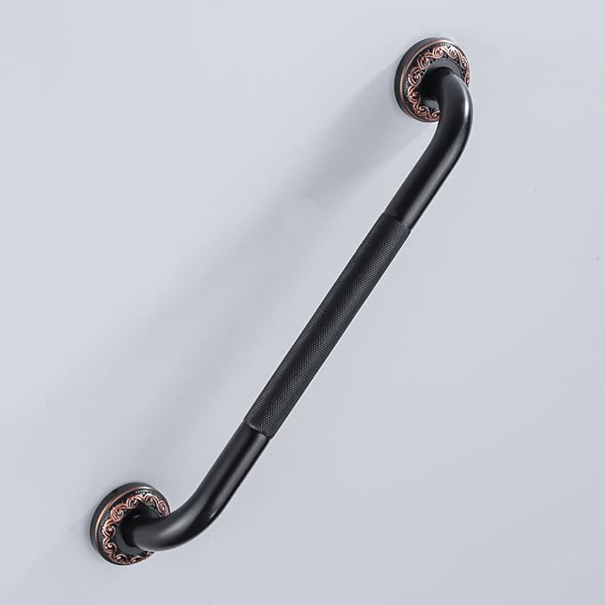 18-Inch Grab Bar Featuring Anti-Slip Handrail, Solid Brass, Oil Rubbed Bronze, Heavy-Duty Construction Armrest, Bathroom Bathtube Shower Safety Rail