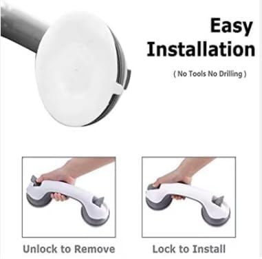 Generic Portable Suction Grab Bar Handle for Bathroom Safety, Easy Installation, No Tools Required