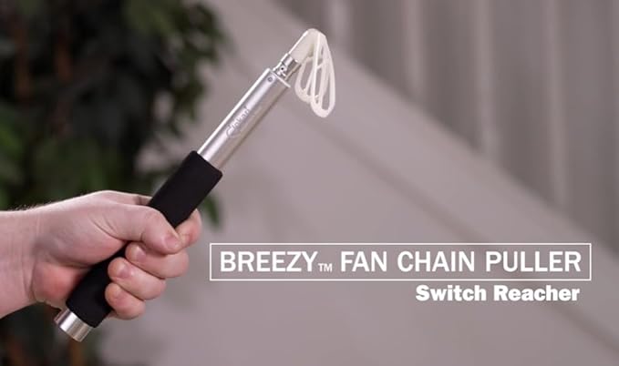 Jokari Ceiling Fan Pull Chain Grabber, 3-Foot Telescoping Rod with Precision Grip for Adjusting Ceiling Fan Speed and Airflow Direction, No Ladder Needed, Ideal for Seniors and Safe Home Use