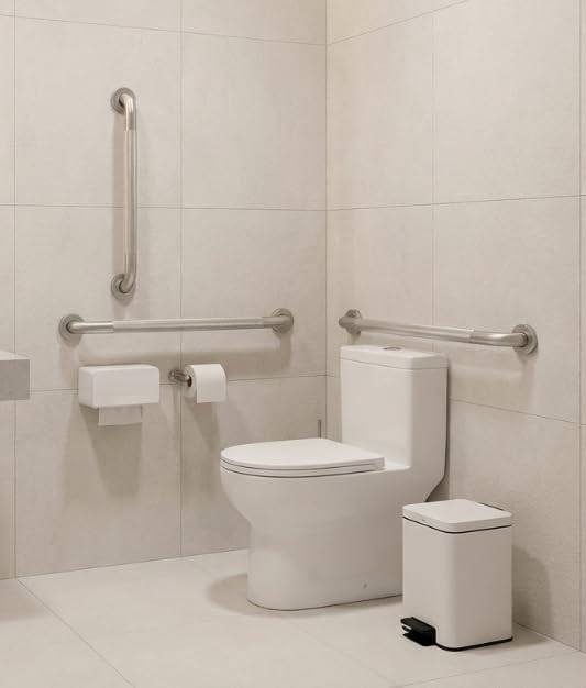 16 Inch Shower Grab Bars for Seniors 1.25'' Stainless Steel Grab Bar for Bathroom 2 Pack, Non Slip Knurled Safety Handrail for Bathtub Toilet Wall Mounted, Gifts for Elderly and Handicapped