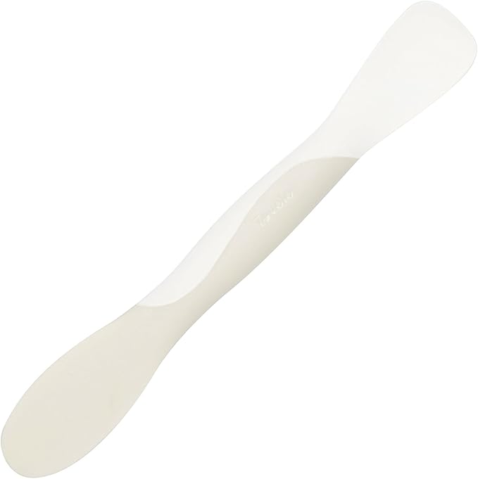 Tovolo Scoop and Spread Large Dual End Silicone Sandwich Spreader Tool with Nylon Handle, BPA Free Dishwasher Safe Silicone and Nylon Tool for Spreading and Scooping, Buttercream and Ivory