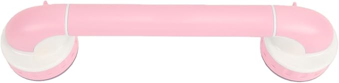 BRRNOO Shower Grab Bar for Kids with Reinforced Suction Cups, Stable Support for Toddlers Learning to Stand, Balanced & Stable Bath Handle, Hygienic & Easy Setup, ABS Material, 14.37in (Pink)