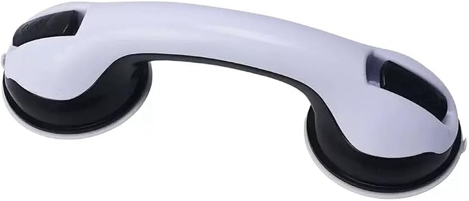 Suction Grab Bars for Shower, Safety Handle Support for Bathroom (1, Black, 12in)