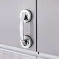 WANLIAN Powerful Suction Cup Glass Mirror Door Handle, Refrigerator Drawer Bathroom Suction Cup wall handrail, Bathtub Shower Handle Kitchen Drawer Cabinet Handle (Silver)