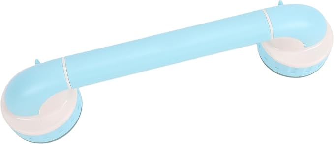 BRRNOO Shower Grab Bar for Kids with Reinforced Suction Cups, Stable Support for Toddlers Learning to Stand, Balanced & Stable Bath Handle, Hygienic & Easy Setup, ABS Material, 14.37in (Blue)