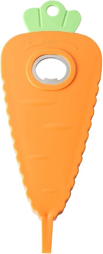 Ergonomic Stainless Steel Bottle and Jar Opener with Anti-Slip Silicone Grip | CE Certified | Opens 60% Faster | Must-Have Kitchen Tool | Amazon Top 100 Design (Carrot)