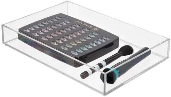 iDesign Clear Drawer Organizer, Plastic Tray for Makeup Storage on Bathroom Vanity, Dresser or Desk