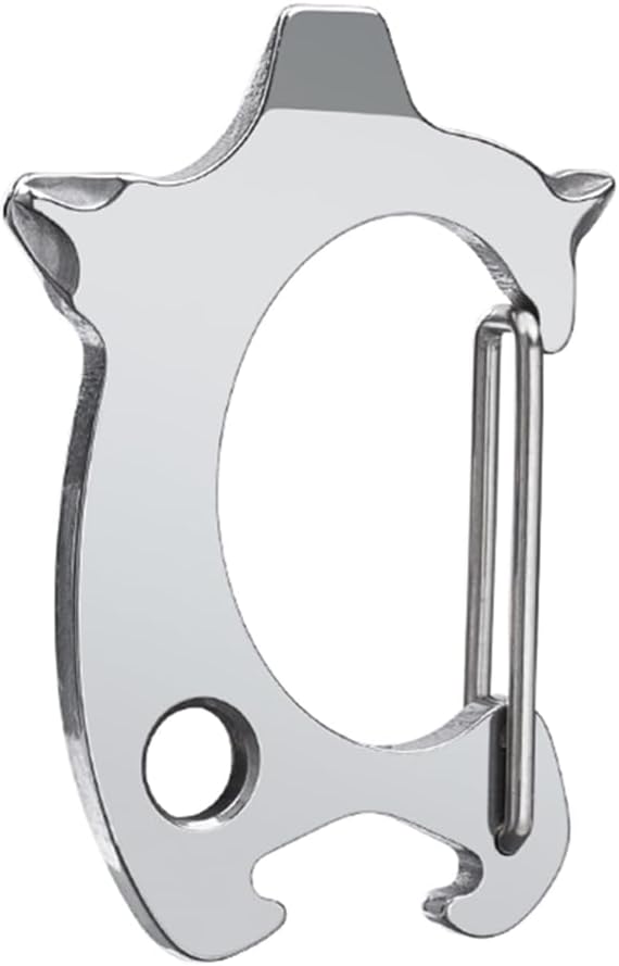 Sanrenmu Pry Bar Bottle Opener Keychain Multi Tool Stainless Steel with Flat/Cross Screwdriver Clip Lanyard Hole Functions for Everyday Carry (Silver)