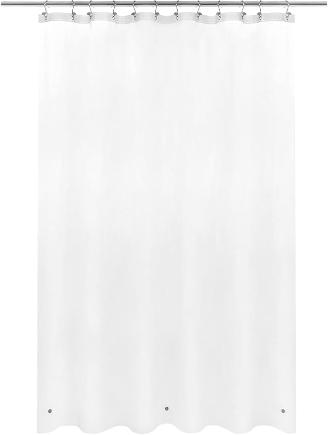Barossa Design 70x60 Short Frosted Shower Curtain Liner with 3 Magnets - Waterproof Short PEVA Plastic Shower Liner for Bathroom, PVC Free, Metal Grommets - Frost, 70x60