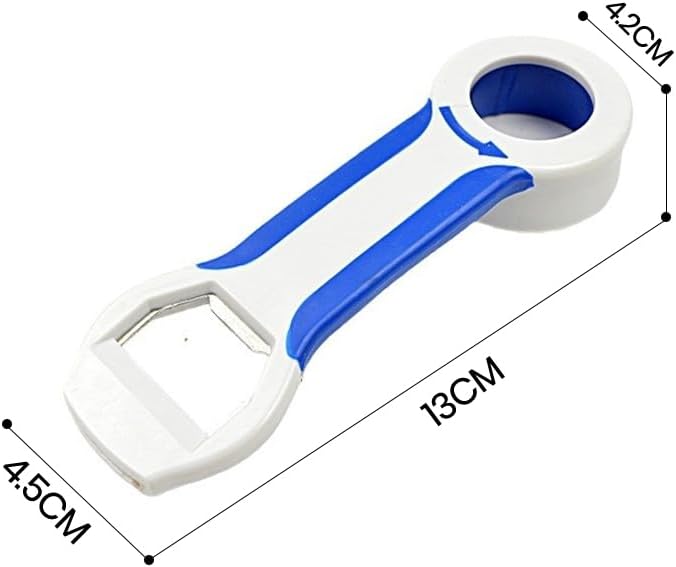 Pop Bottle Opener 4-in-1 Jar Top Twist Cap Remover Multifunctional Soda Can Tabs Opener for Seniors Grip Water Lid Lifter Kitchen Gadgets for Arthritis Easy Canning Tool Protector (Bule)