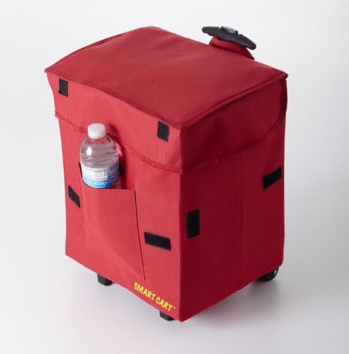 dbest products Smart Cart, RED Collapsible Rolling Utility Cart Basket Grocery Shopping Teacher Hobby Craft Art