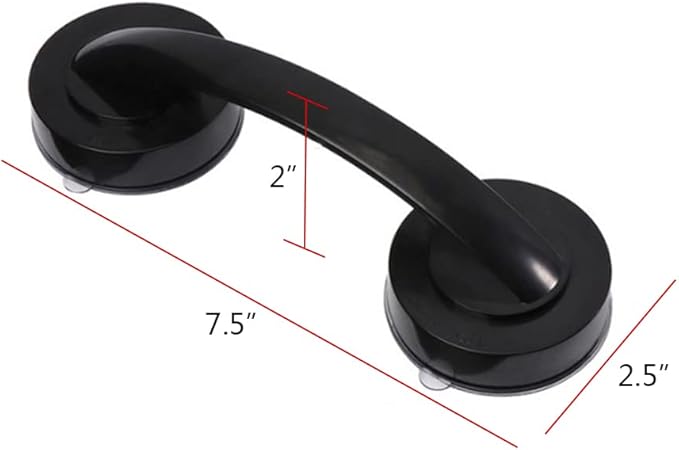 Strong Suction Cup Door Handle, Glass Door Handle, Refrigerator, Drawer, Bathroom, Suction Cup armrest, Bathtub Shower Handle, Kitchen Drawer Cabinet Handle ((Black Large))