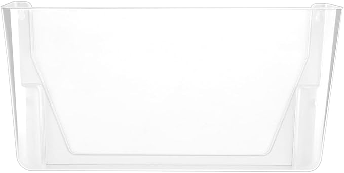 Amazon Basics Expandable Plastic Wall File Organizer, Hanging File Holder, Letter Size, 1-Pocket, Clear, Space Saving for Office Home