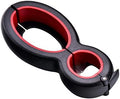 6 in 1 Multi Opener Jar Opener Bottle Can Opener Seal Soda Lid Twist Grips Non-slip Grip Easy Opern for Kid Kitchen Holiday Party (Red + Black)