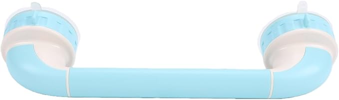 BRRNOO Shower Grab Bar for Kids with Reinforced Suction Cups, Stable Support for Toddlers Learning to Stand, Balanced & Stable Bath Handle, Hygienic & Easy Setup, ABS Material, 14.37in (Blue)
