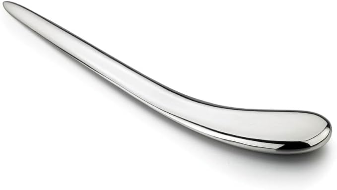 Natico Originals Non-Tarnishing Silver Contemporary Home and Office Desktop Letter Opener, Sleek Curved Edge Comfortable Grip, Paperweight (30-364)