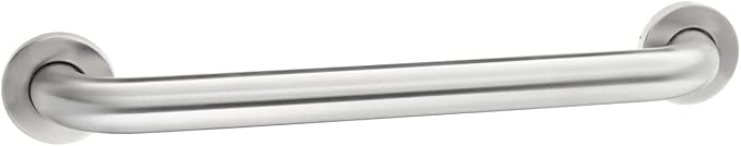 Amazon Basics Bathroom Safety Grab Bar, 18 Inch Length, 1.5 Inch Diameter, Handicap Handle, Bathtub and Shower Fall Prevention, Holds up to 500LBs, ADA Compliant, Brushed Stainless Steel