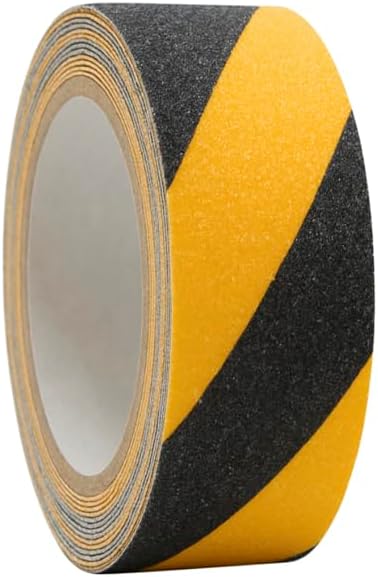 WOD Heavy Duty Anti Slip Tape Black and Yellow - 3 inch x 60 ft. Non Skid Treads Weather Proof Indoor/Outdoor Traction Tape for No Slip Stairs ASTC32