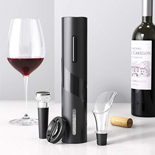 PEIPU Electric Wine Bottle Opener, Easy to Use, Perfect for Home, Restaurants & Travel, Wine Lovers & Host (Black)
