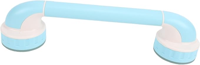 BRRNOO Shower Grab Bar for Kids with Reinforced Suction Cups, Stable Support for Toddlers Learning to Stand, Balanced & Stable Bath Handle, Hygienic & Easy Setup, ABS Material, 14.37in (Blue)